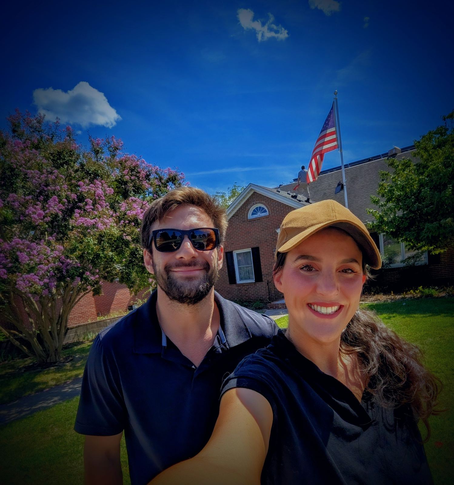 Shore Home and Solar founders Carly and Tyler on a job site